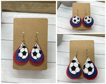 Soccer Earrings| Sports Earrings | Add your team colors | Customized Soccer Earrings | Soccer Ball Earrings
