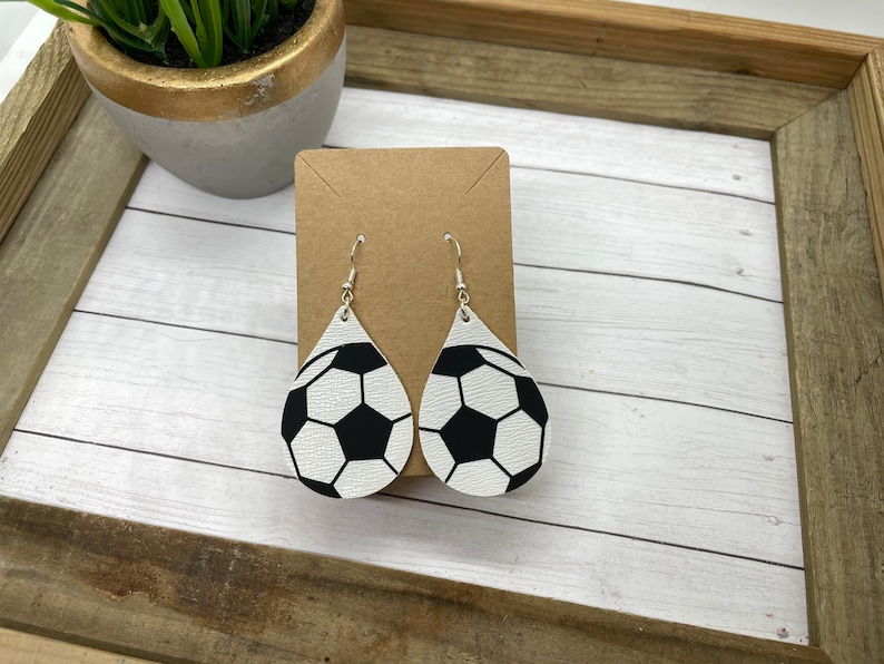 Soccer Earrings Sports Earrings Add Your Team Colors Etsy