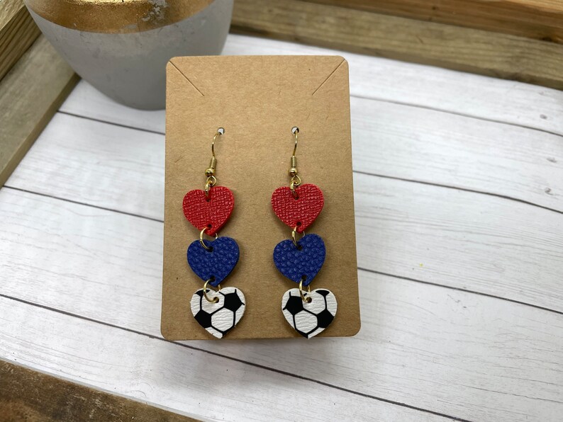 faux leather soccer earrings