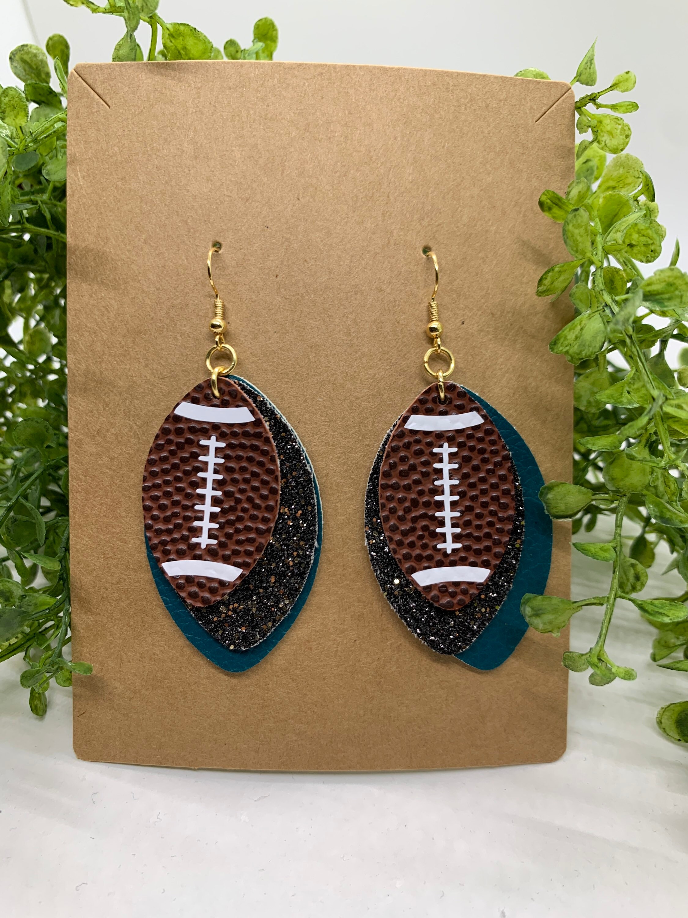 Faux Leather Football Earrings Sports Earrings Add your Etsy.de