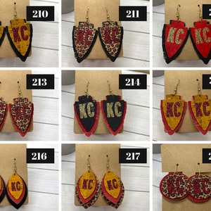 Kansas City Football earrings | KC Football Cork Earrings | Arrowhead Earrings | Football Earrings | Perfect for KC Chiefs fans