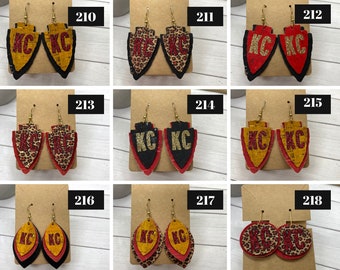 Kansas City Football earrings | KC Football Cork Earrings | Arrowhead Earrings | Football Earrings | Perfect for KC Chiefs fans