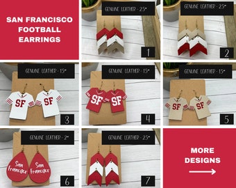 San Francisco Football Earrings | Glitter Football Earrings | Game Day Earrings | San Francisco Earrings