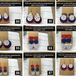 Volleyball Earrings | Sports Earrings | Add your team colors | Custom Earrings | Volleyball Earrings | Spirit wear