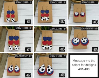 Soccer Earrings| Sports Earrings | Add your team colors | Customized Soccer Earrings | Soccer Ball Earrings