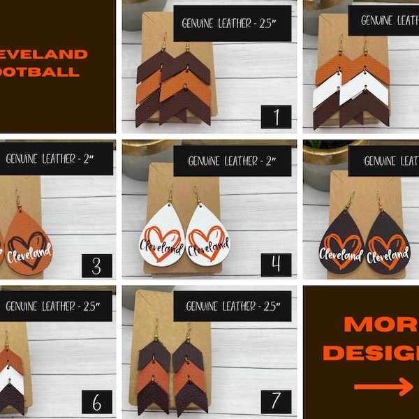 Cleveland Football Earrings | Game Day Earrings | Brown and Orange Earrings