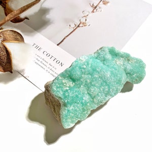 Blue Aragonite - Crystalized Blue Aragonite Cluster - Aragonite - Crystal Specimen - Cluster - Green Cluster - Crystal Specimen - Mineral -