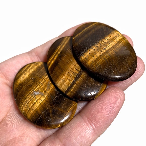 Tigers Eye Cabs Tiger's Eye Palmstone Tigers Eye Worry Stone Mini Palm Stone Tigers Eye Crystals For Jewely Making Or Pocket Stones