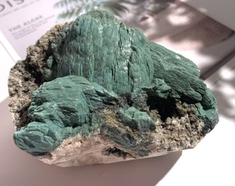 MARSHY GREEN Stilbite - Green Heulandite - Apophyllite - Zeolite - Crystal Specimen - Cluster - Rare Mineral - Green - Marshy - Stilbite -