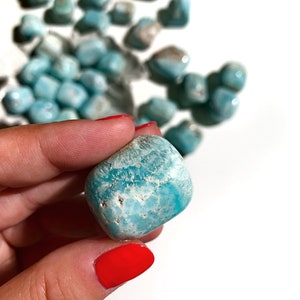 Blue Aragonite Tumbles | Aragonite | Crystals | Crystal Tumble | Tumbled Stone | Polished Pocket Stone | Healing Crystal | Calcite | Gift