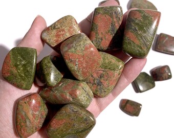 UNAKITE Tumbles - Unakite - Unakite Jasper - Jasper - Crystal Tumble - Tumbled Stone - Peridot - Unakite Crystal - Pocket Stone - Gift