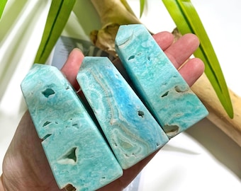 BLUE ARAGONITE Obelisk - Aragonite - Crystal Towers - Caribbean Calcite - Blue Aragonite - Blue Aragonite Point - Aragonite Crystal