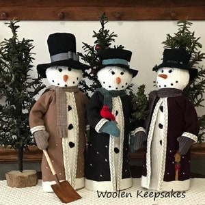 Pattern Snowman 'Sam Snow' Mailed by Woolen Keepsakes Not a Finished Item image 1