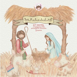 Natividade, Natal religioso, nascimento de Jesus, clipart de natal, papel digital, sucata, aquarela, download automático
