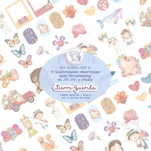 Recortables scrapbooking, Tierra Querida, troqueles, Colombia, folclor, animales, naturaleza, papel digital, scrap, hecho a mano, acuarela