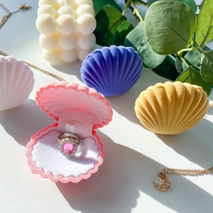 Velvet Shell Jewelry box / Shell / Pastels / Ring Holder / Pastels / Aesthetic / Home décor