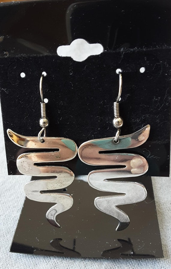 Vintage Silver Modern-Look Earrings