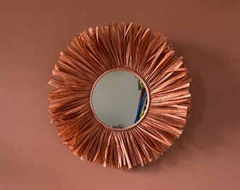 MIROIR RAPHIA TERRACOTTA / 3 tailles