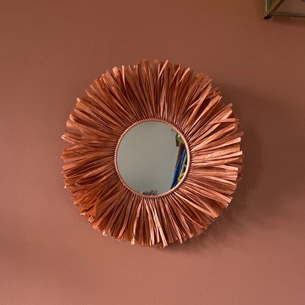 MIROIR RAPHIA TERRACOTTA / 3 tailles