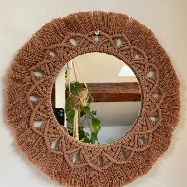 MIROIR ROND / Décoration murale en macramé 3 tailles