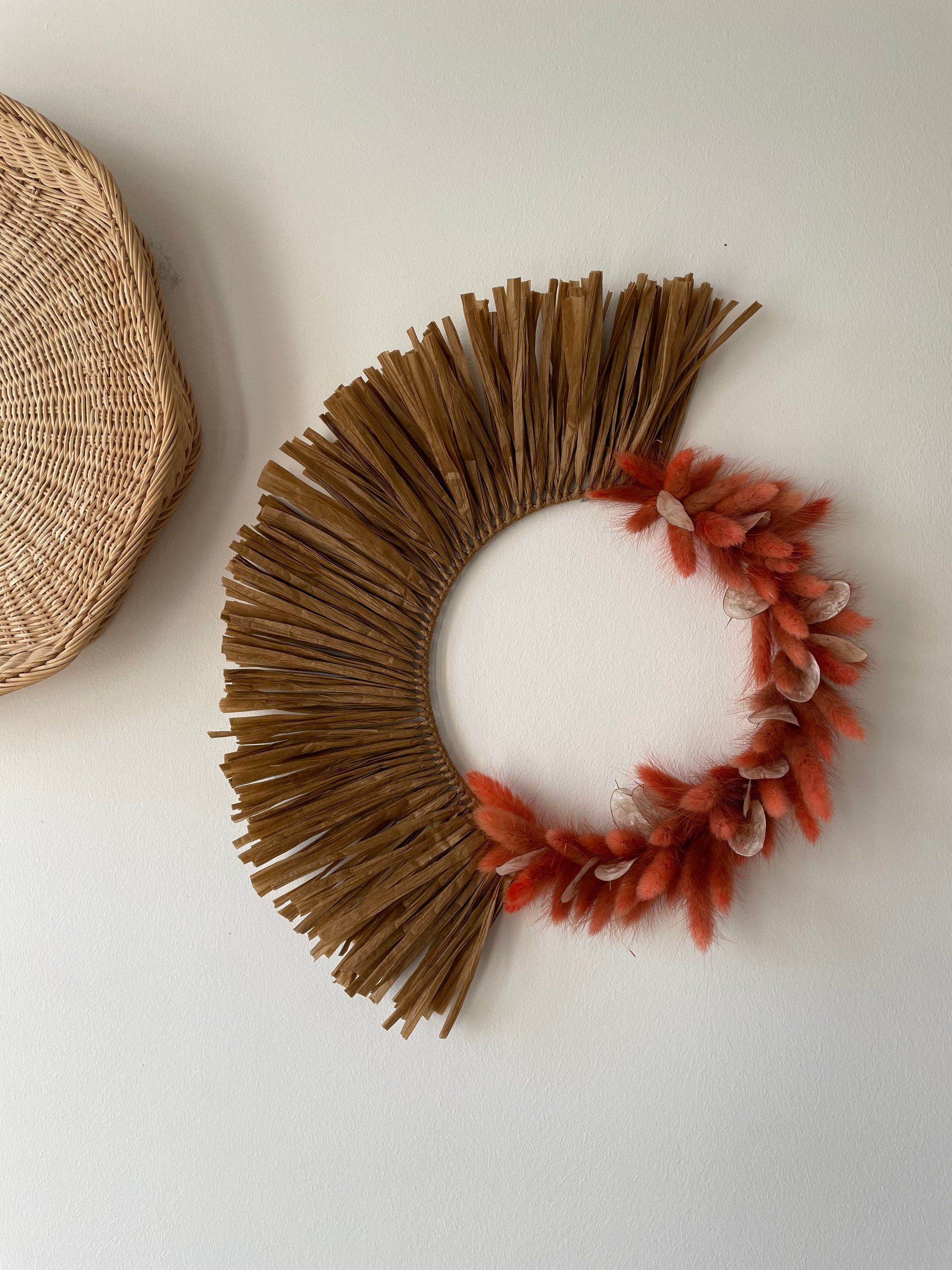 Couronne Végétaux Séchés et Raphia Naturel