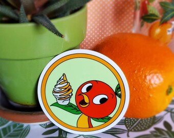 Orange Bird Citrus Swirl Vinyl Sticker