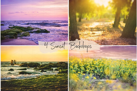 4 Sunset high quality backdrops