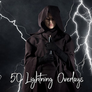 50 Halloween Lightning overlays for Photoshop, Lightning effects, Realistic lightning transparent PNG + JPG
