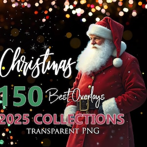 150 Christmas Overlays Collectios, Christmas Bokeh, tree light, Globe PNG, santa hand, Santa Frame, Gold Bokeh, light box, Twinkle gold, PNG
