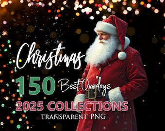 150 Christmas Overlays Collectios, Christmas Bokeh, tree light, Globe PNG, santa hand, Santa Frame, Gold Bokeh, light box, Twinkle gold, PNG