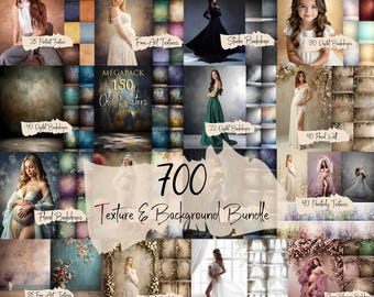 700 Texture & Background Bundle | Textured wall art : Portrait Photography Photoshop Overlays