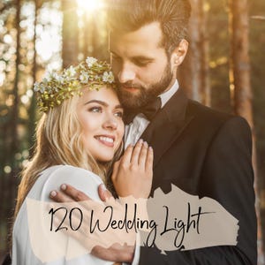 120 Wedding light photo overlays, Light and bokeh overlays, Warm soft light effect photo overlays, Transparent PNG + JPG