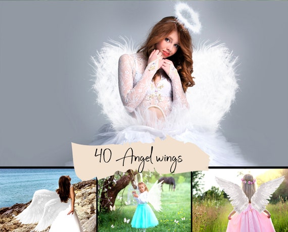 40 Angel wings overlays, feathered wing, fairy Wing