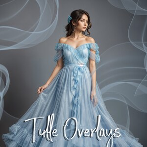 40 Tulle overlays, Photoshop overlays, veil overlay, flying tulle, png file