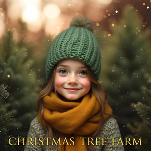 Christmas Tree Farm Bokeh Backdrops: Pine Forest Photography ,Digital Download, JPG+PNG