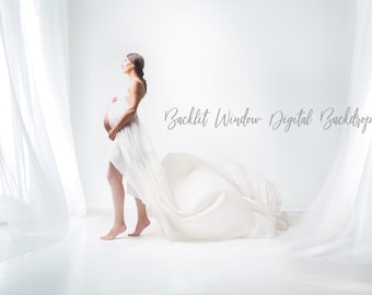 1 Backlit Window Digital Backdrop, Maternity photography
