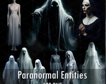 120 Paranormal Entities Overlays: Fog, Fire, Ghostly Effects, Photoshop Effects, Transparent PNG