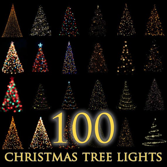100 Christmas tree lights bokeh