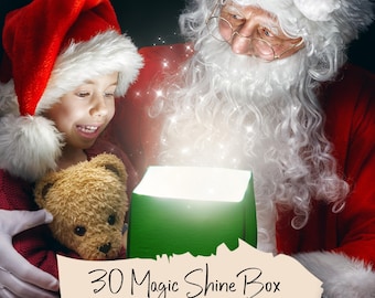 30 Christmas Magic shine box overlays, Transparent PNG