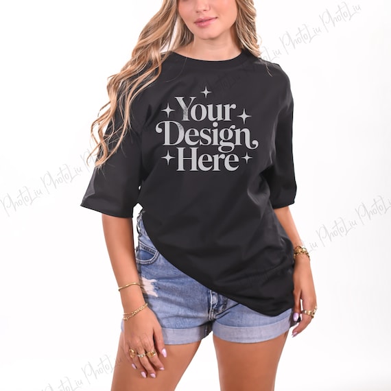 Black Comfort Colors 1717 Mockup Tshirt Mockup