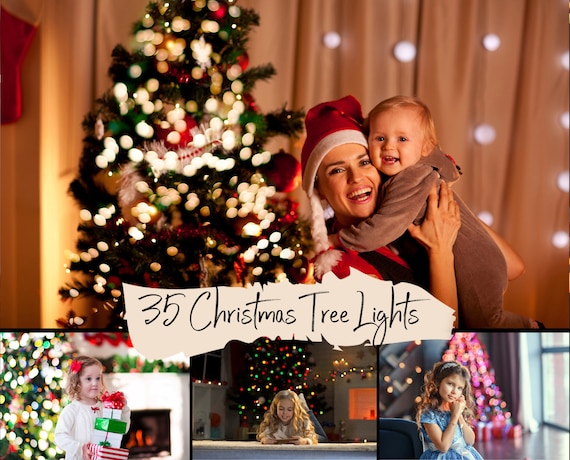 35 Christmas tree lights overlays