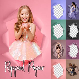 84 papier déchiré PNG décors numériques superposition, superposition de maternité, Weddind Portret, Studio de superposition pour nouveau-né, superposition de Photoshop papier déchiré