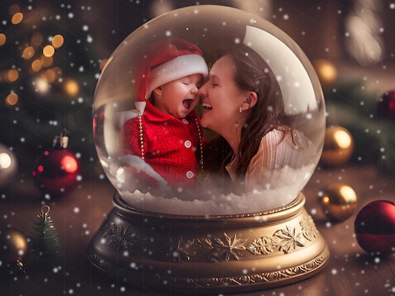 13 Snow Globe Christmas, PNG Overlays, Photo Overlay, Christmas Clipart