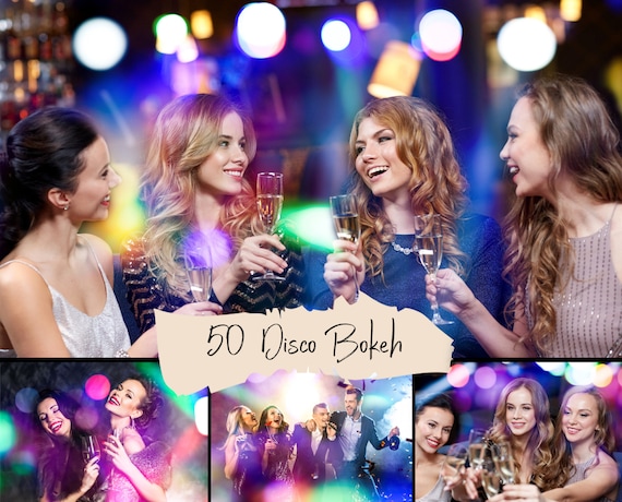 50 New Year Party bokeh overlays