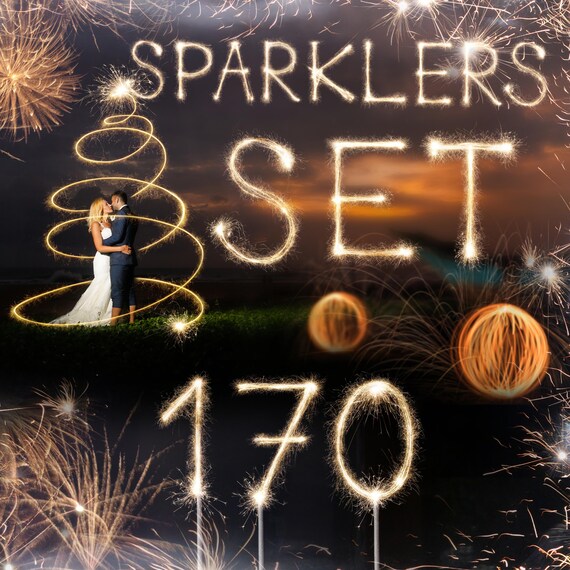 ALL SPARKLERS 170 bundle :  Wedding Sparklers + Sparklers Alphabet + Sparkler Photoshop Overlays