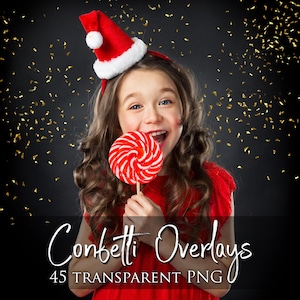 45 Golden confetti overlays, Transparent PNG + JPG