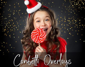 45 Golden confetti overlays, Transparent PNG + JPG