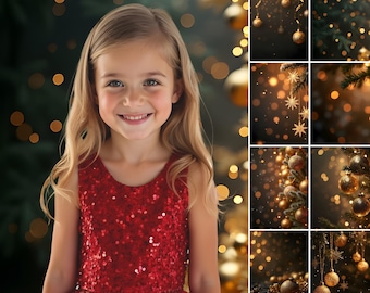40 Christmas gold Bokeh Digital Photography Backdrops