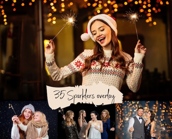 35 Sparkler Photoshop Overlays