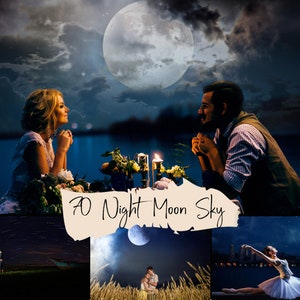 70 Night moon sky